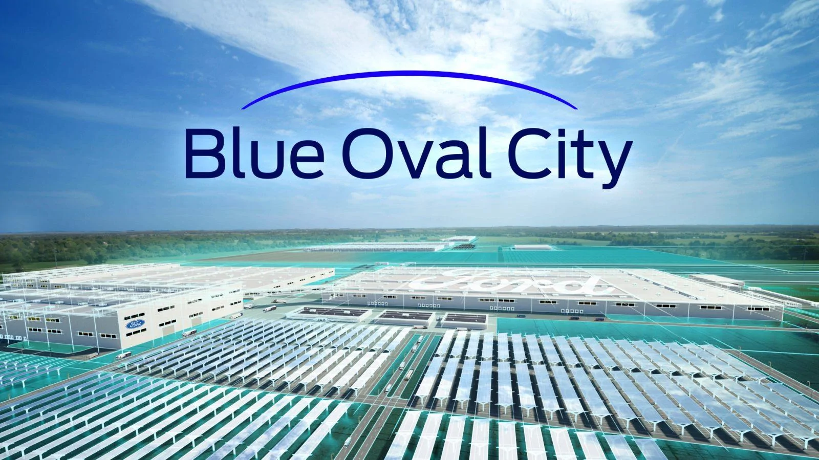 2027 Ram Dakota Pickup Ford announces giant new electric pickup truck factory plus three new battery gigafactories Blue-Oval-City_01