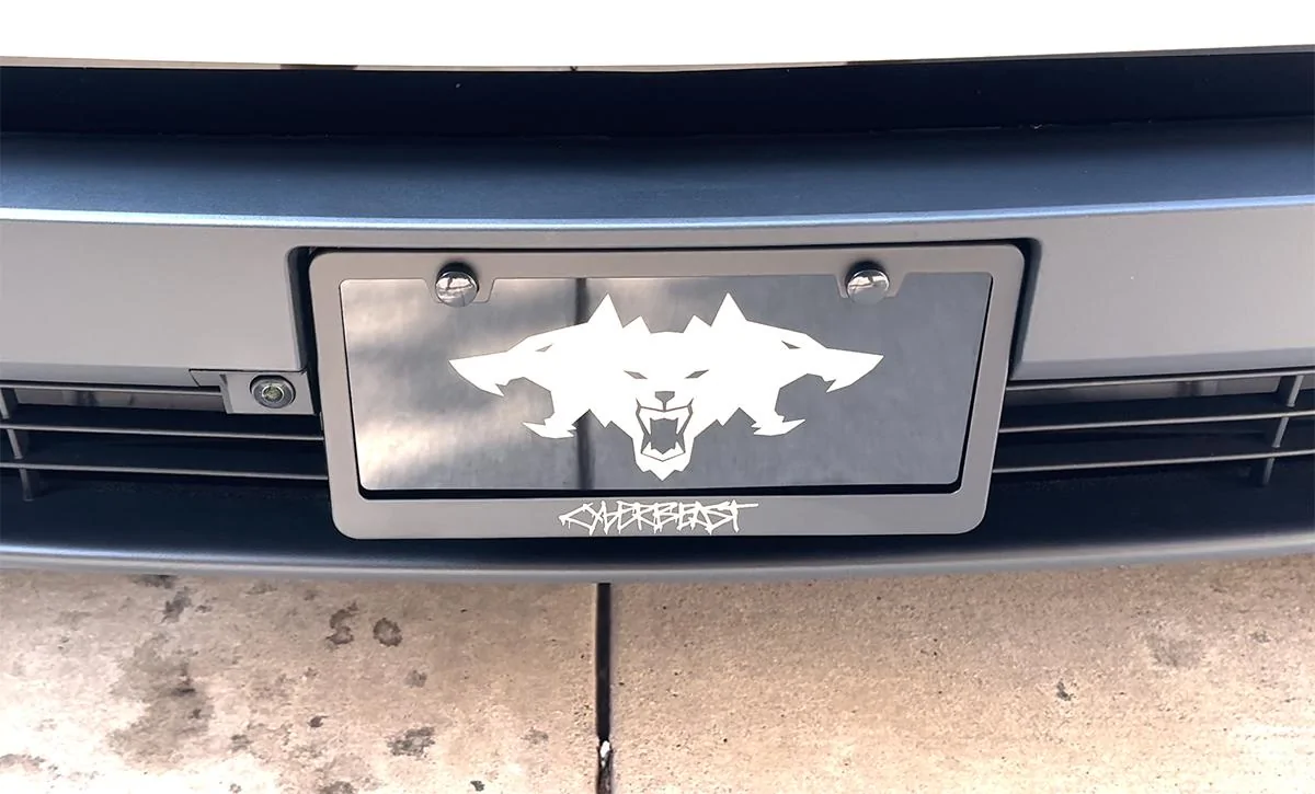 2027 Ram Dakota Pickup ? CYBERBEAST Cerberus Vanity License Plate club-vanity-cyberbeast-and-frame-front