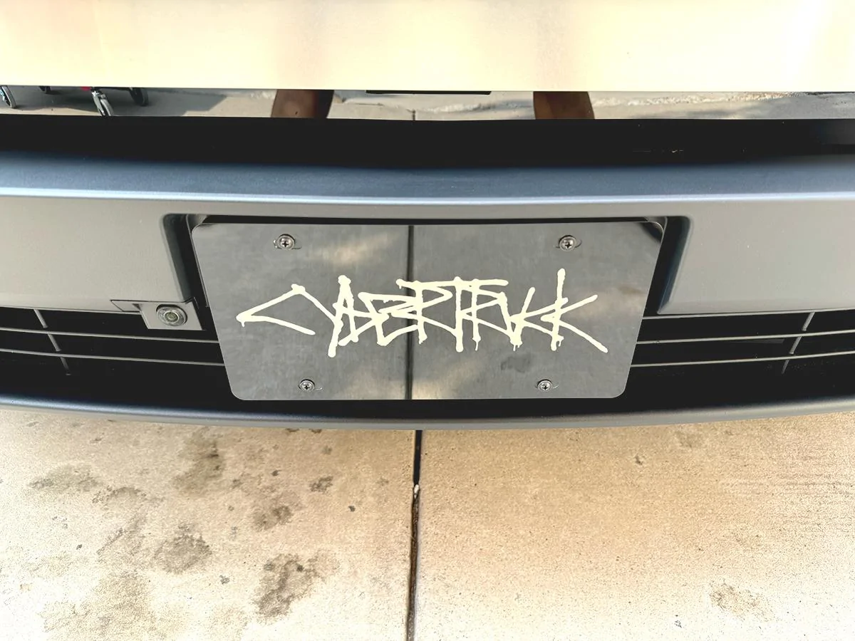 2027 Ram Dakota Pickup ? Cybertruck Graffiti Vanity License Plate club-vanity-cybertruck-front
