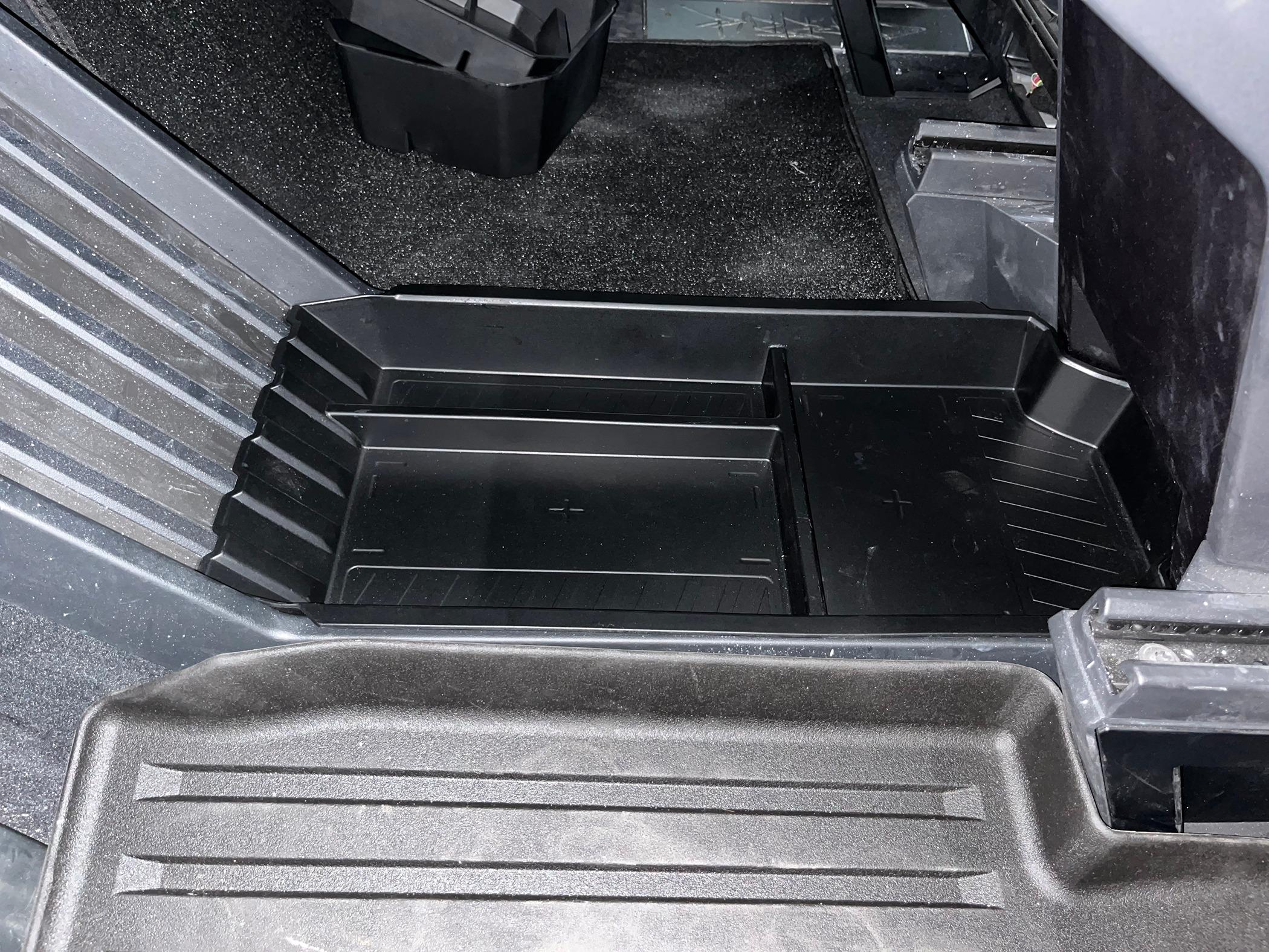 2027 Ram Dakota Pickup ELECFRESH | Product Testing | Cybertruck Center Floor Storage Solution IMG_1617