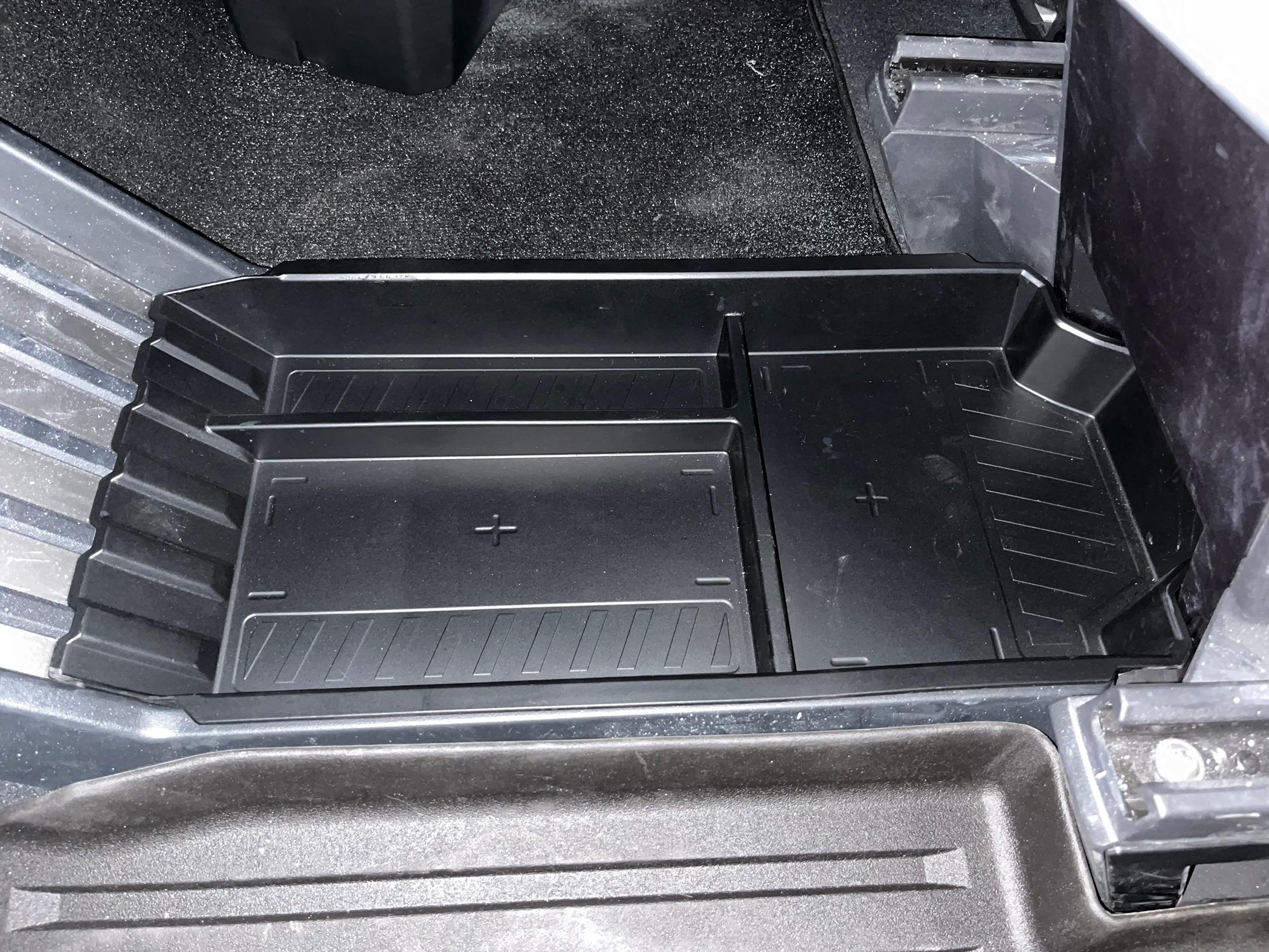 2027 Ram Dakota Pickup ELECFRESH | Product Testing | Cybertruck Center Floor Storage Solution IMG_1618