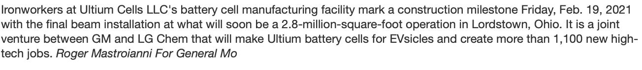 2027 Ram Dakota Pickup GM to build $2.3B battery plant for electric vehicles in Tennessee, creating 1,300 jobs Screen Shot 2021-04-17 at 8.28.28 AM